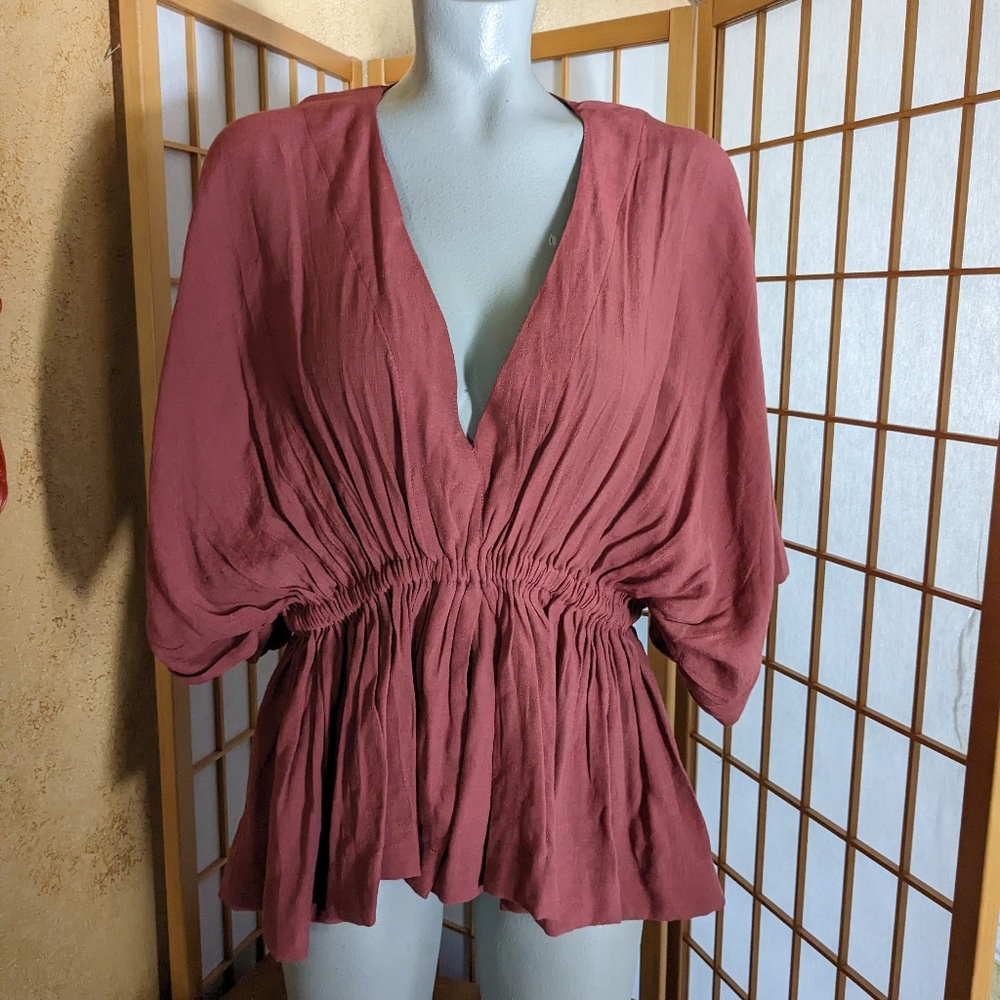 La miel, gathered top, NEW with tags, medium.